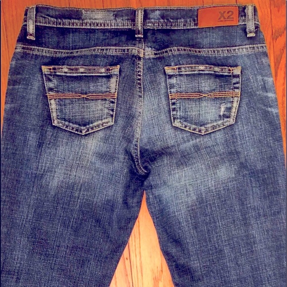 SUPER LOW RISE EXPRESS DENIM JEANS SLIM FIT FLARE LEGS DISTRESSED 8 LO… - Picture 5 of 11